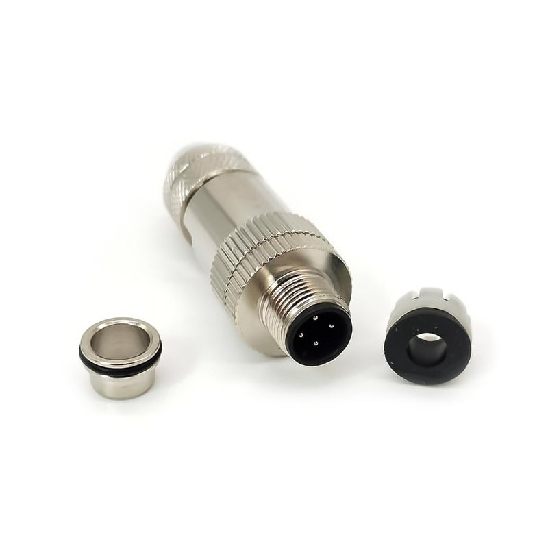 Elecbee 10pcs M12 4-Pin Male Connector, D-Code Field Wireable, Straight Plug Shield, Industrial Profibus Cable, 12mm Screw-Joint (10) - Image 3